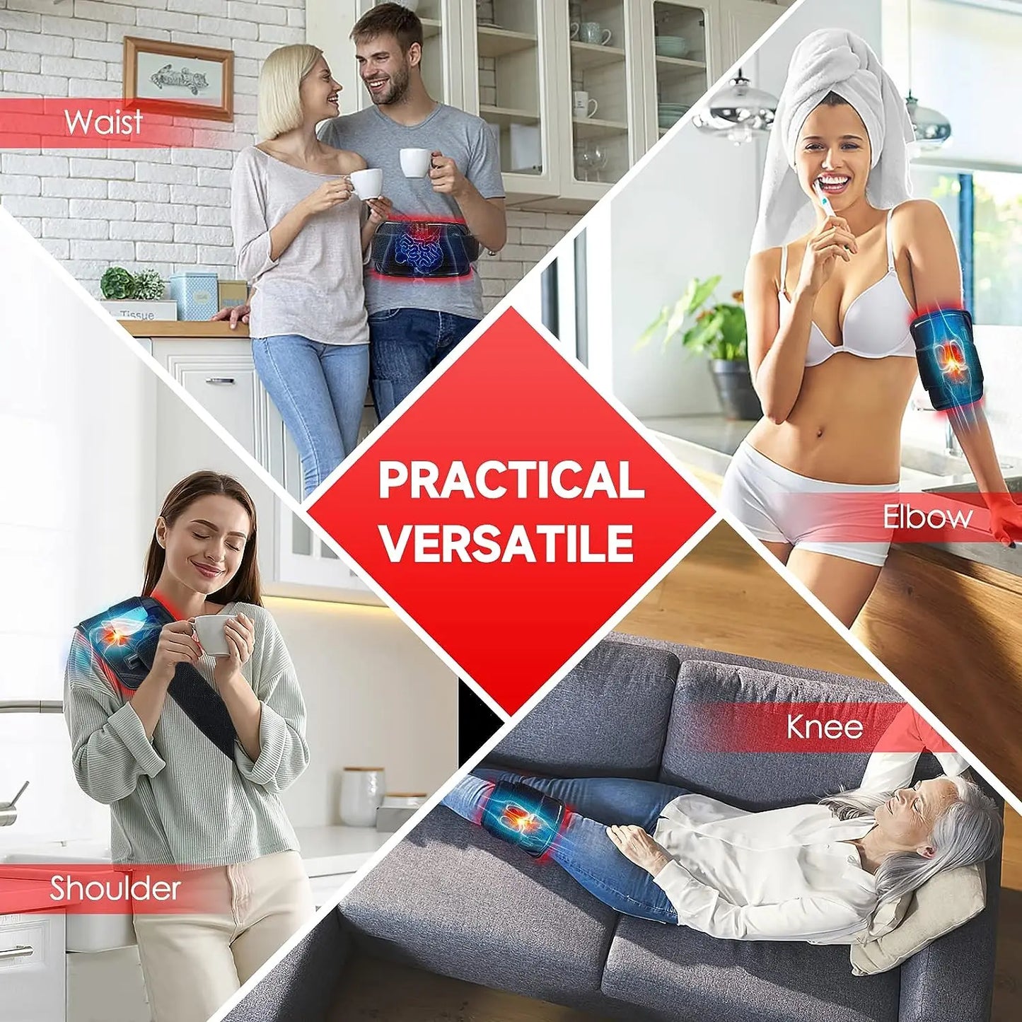 60 LEDs Red&Infrared Light Therapy Belt 850nm 660nm Back Burn Fat Wrap Slimming Machine Waist Heat Pad Full Body